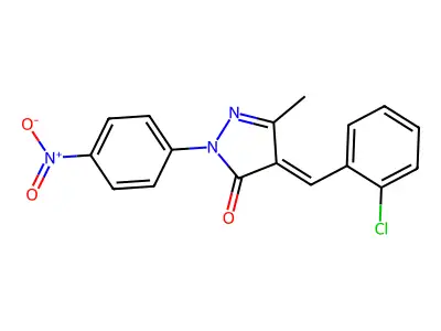 4-[(2-Chlorophenyl)methylidene]-5-methyl-2-(4-nitrophenyl)pyrazol-3-one structure