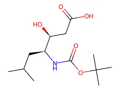 (3S,4S)-4-((tert-Butoxycarbonyl)amino)-3-hydroxy-6-methylheptanoic acid structure