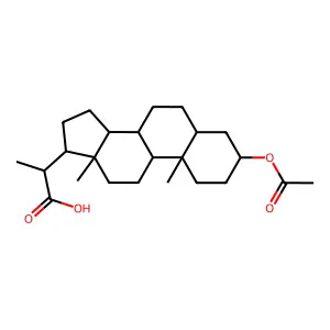 3.beta.-Acetoxy-dinor-5.alpha.-cholanic acid structure