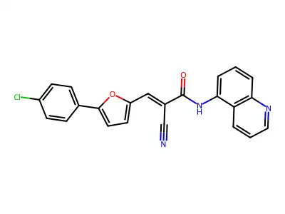 3-(5-(4-Chlorophenyl)-2-furyl)-2-cyano-N-(5-quinolinyl)acrylamide structure