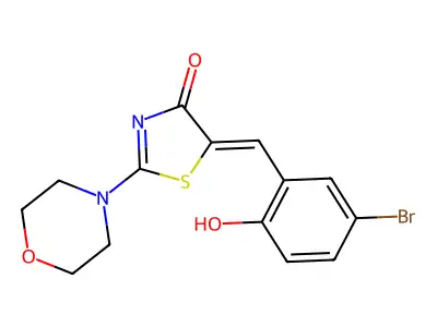 5-[(5-Bromo-2-hydroxyphenyl)methylidene]-2-(morpholin-4-yl)-1,3-thiazol-4(5H)-one structure