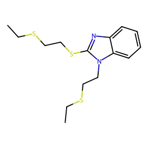 Benzimidazole, 1-(2-(ethylthio)-1-ethyl)-2-(2-(ethylthio)ethylthio)- structure