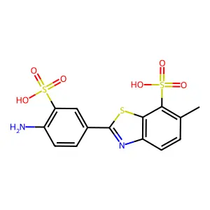 2-(4-Amino-3-sulfophenyl)-6-methyl-7-benzothiazolesulfonic acid structure