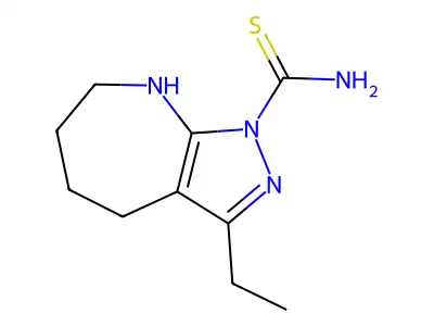 3-Ethyl-5,6,7,8-tetrahydropyrazolo[3,4-b]azepine-1(4H)-carbothioamide structure