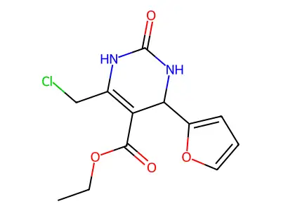 ethyl 6-(chloromethyl)-4-(furan-2-yl)-2-oxo-1,2,3,4-tetrahydropyrimidine-5-carboxylate structure