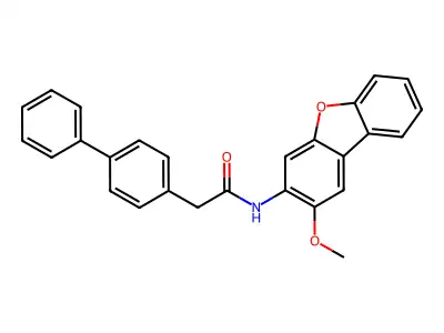 2-Biphenyl-4-YL-N-(2-methoxydibenzo[B,D]furan-3-YL)acetamide structure