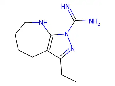 3-Ethyl-5,6,7,8-tetrahydropyrazolo[3,4-b]azepine-1(4H)-carboximidamide structure