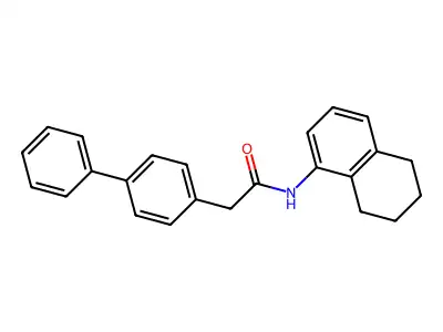 2-(4-phenylphenyl)-N-(5,6,7,8-tetrahydronaphthalen-1-yl)acetamide structure