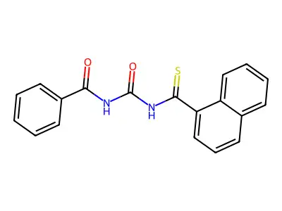 N-[(Naphthalene-1-carbothioyl)carbamoyl]benzamide structure