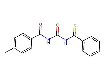 N-(benzenecarbonothioylcarbamoyl)-4-methylbenzamide structure