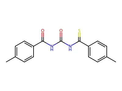 4-methyl-N-[(4-methylbenzenecarbothioyl)carbamoyl]benzamide structure