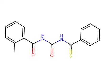 N-(benzenecarbonothioylcarbamoyl)-2-methylbenzamide structure