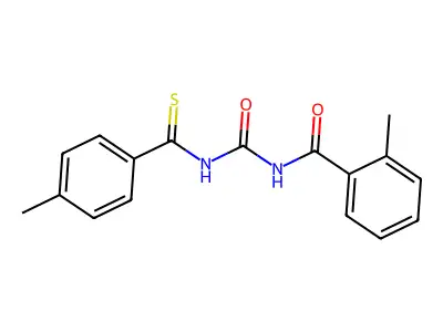 2-methyl-N-[(4-methylbenzenecarbothioyl)carbamoyl]benzamide structure