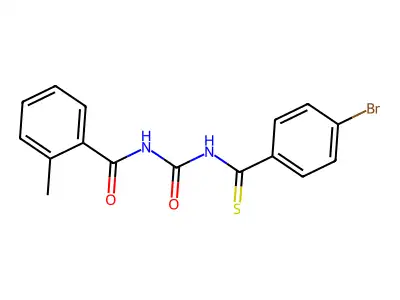 N-[(4-bromobenzenecarbothioyl)carbamoyl]-2-methylbenzamide structure