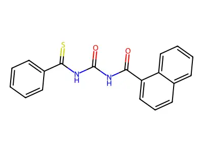 N-(benzenecarbonothioylcarbamoyl)naphthalene-1-carboxamide structure
