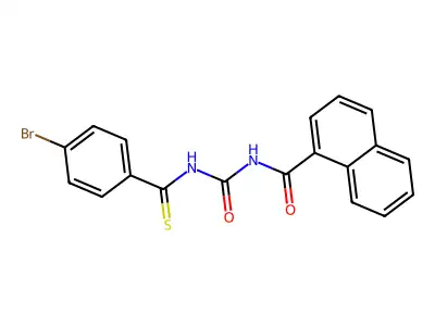 N-[(4-bromobenzenecarbothioyl)carbamoyl]naphthalene-1-carboxamide structure