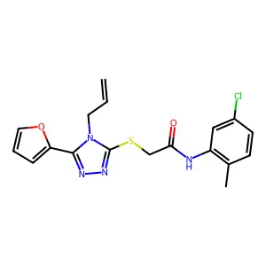 N-(5-chloro-2-methylphenyl)-2-{[5-(furan-2-yl)-4-(prop-2-en-1-yl)-4H-1,2,4-triazol-3-yl]sulfanyl}acetamide structure