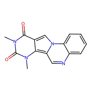 7,9-dimethylpyrimido[4',5':3,4]pyrrolo[1,2-a]quinoxaline-8,10(7H,9H)-dione structure