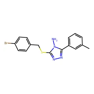 3-[(4-Bromophenyl)methylthio]-5-(3-methylphenyl)-1,2,4-triazole-4-ylamine structure