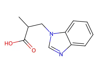 3-(1H-1,3-benzodiazol-1-yl)-2-methylpropanoic acid structure