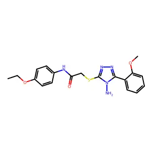 2-((4-amino-5-(2-methoxyphenyl)-4H-1,2,4-triazol-3-yl)thio)-N-(4-ethoxyphenyl)acetamide structure