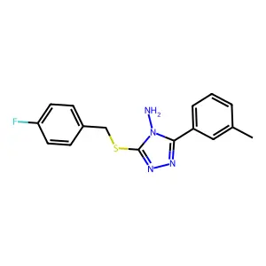 3-[(4-Fluorophenyl)methylthio]-5-(3-methylphenyl)-1,2,4-triazole-4-ylamine structure