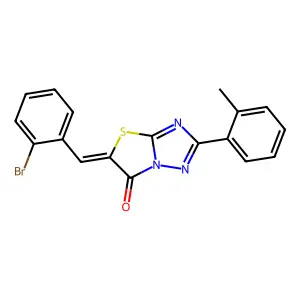 (5Z)-5-(2-bromobenzylidene)-2-(2-methylphenyl)[1,3]thiazolo[3,2-b][1,2,4]triazol-6(5H)-one structure