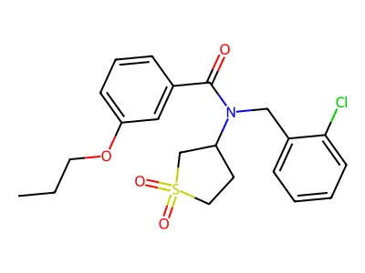 N-(2-chlorobenzyl)-N-(1,1-dioxidotetrahydrothiophen-3-yl)-3-propoxybenzamide structure