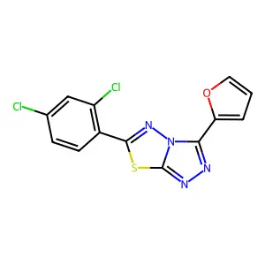 6-(2,4-Dichlorophenyl)-3-(furan-2-yl)-[1,2,4]triazolo[3,4-b][1,3,4]thiadiazole structure