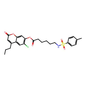6-chloro-2-oxo-4-propyl-2H-chromen-7-yl 6-(4-methylphenylsulfonamido)hexanoate structure