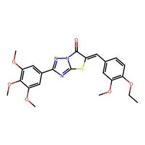 (5Z)-5-(4-ethoxy-3-methoxybenzylidene)-2-(3,4,5-trimethoxyphenyl)[1,3]thiazolo[3,2-b][1,2,4]triazol-6(5H)-one structure