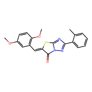 (5Z)-5-(2,5-dimethoxybenzylidene)-2-(2-methylphenyl)[1,3]thiazolo[3,2-b][1,2,4]triazol-6(5H)-one structure