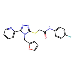 N-(4-fluorophenyl)-2-{[4-(furan-2-ylmethyl)-5-(pyridin-2-yl)-4H-1,2,4-triazol-3-yl]sulfanyl}acetamide structure