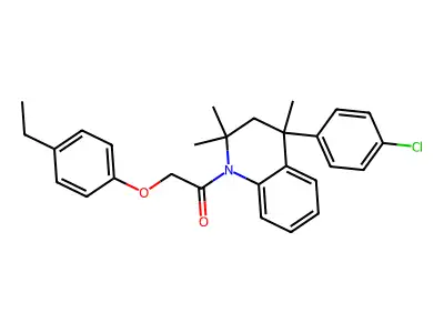 1-[4-(4-chlorophenyl)-2,2,4-trimethyl-3,4-dihydroquinolin-1(2H)-yl]-2-(4-ethylphenoxy)ethanone structure