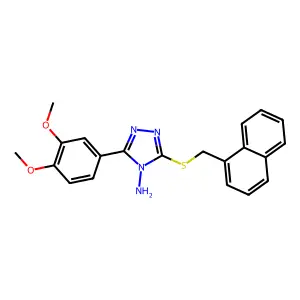 5-(3,4-Dimethoxyphenyl)-3-(naphthylmethylthio)-1,2,4-triazole-4-ylamine structure