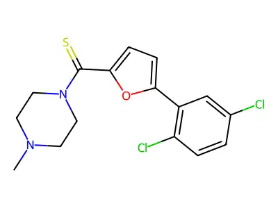 [5-(2,5-Dichlorophenyl)furan-2-yl]-(4-methylpiperazin-1-yl)methanethione structure