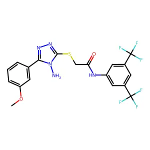 2-{[4-amino-5-(3-methoxyphenyl)-4H-1,2,4-triazol-3-yl]sulfanyl}-N-[3,5-bis(trifluoromethyl)phenyl]acetamide structure