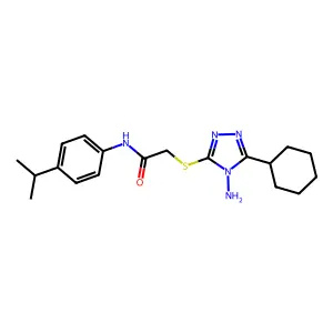 2-[(4-amino-5-cyclohexyl-4H-1,2,4-triazol-3-yl)sulfanyl]-N-[4-(propan-2-yl)phenyl]acetamide structure