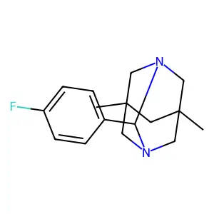2-(4-Fluorophenyl)-5,7-dimethyl-1,3-diazatricyclo[3.3.1.1~3,7~]decane structure