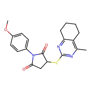 1-(4-methoxyphenyl)-3-[(4-methyl-5,6,7,8-tetrahydroquinazolin-2-yl)sulfanyl]pyrrolidine-2,5-dione structure