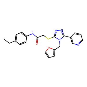 N-(4-ethylphenyl)-2-{[4-(furan-2-ylmethyl)-5-(pyridin-3-yl)-4H-1,2,4-triazol-3-yl]sulfanyl}acetamide structure