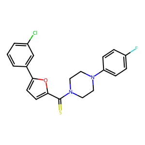 (5-(3-Chlorophenyl)furan-2-yl)(4-(4-fluorophenyl)piperazin-1-yl)methanethione structure