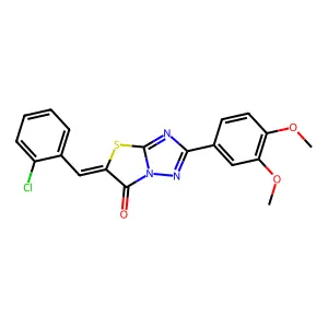 (5Z)-5-(2-chlorobenzylidene)-2-(3,4-dimethoxyphenyl)[1,3]thiazolo[3,2-b][1,2,4]triazol-6(5H)-one structure