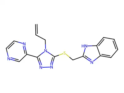 2-({[4-(prop-2-en-1-yl)-5-(pyrazin-2-yl)-4H-1,2,4-triazol-3-yl]sulfanyl}methyl)-1H-benzimidazole structure