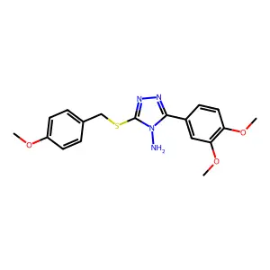 3-(3,4-Dimethoxyphenyl)-5-((4-methoxybenzyl)thio)-4H-1,2,4-triazol-4-amine structure