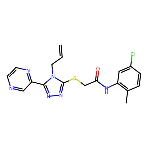 N-(5-chloro-2-methylphenyl)-2-{[4-(prop-2-en-1-yl)-5-(pyrazin-2-yl)-4H-1,2,4-triazol-3-yl]sulfanyl}acetamide structure