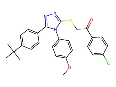 2-{[5-(4-tert-butylphenyl)-4-(4-methoxyphenyl)-4H-1,2,4-triazol-3-yl]sulfanyl}-1-(4-chlorophenyl)ethanone structure