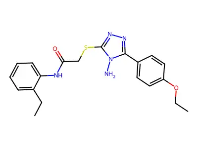 2-{[4-amino-5-(4-ethoxyphenyl)-4H-1,2,4-triazol-3-yl]sulfanyl}-N-(2-ethylphenyl)acetamide structure