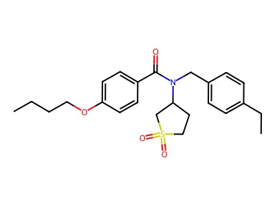 4-butoxy-N-(1,1-dioxidotetrahydro-3-thienyl)-N-(4-ethylbenzyl)benzamide structure