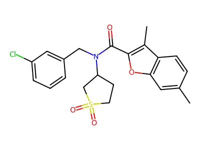 2-Benzofurancarboxamide,N-[(3-chlorophenyl)methyl]-3,6-dimethyl-N-(tetrahydro-1,1-dioxido-3-thienyl)-(9CI) structure